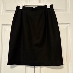 Vintage Panther 100% Wool Black Pencil Skirt Size 12 Old Money Classic Women’s